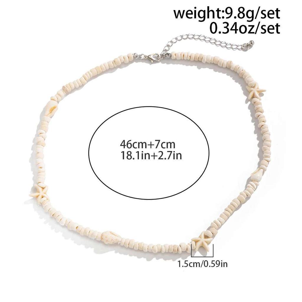 KunJoe Богемское ожерелье-чокер из ракушек морской звезды для мужчин, модное ожерелье-воротник из деревянных бусин из кокосовой скорлупы, ювелирное изделие на шею