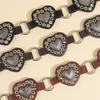 Zinc Zinc Alloy Cowboy Waistband Vintage Heart Hollow Belt Elegant Cowgirl Buckle Belt  Dress Decoration