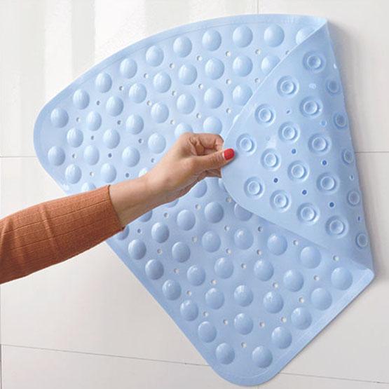 Большой веерообразный нескользящий коврик для ванной комнаты, однотонный коврик для ванной, коврик для туалета, напольный коврик для душевой комнаты