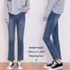 Jeans for Women Medium Blue High Waist Denim Pants Straight Fit Boot Cut Style Waist Hidden Banding Date Outfits Korea Fashion