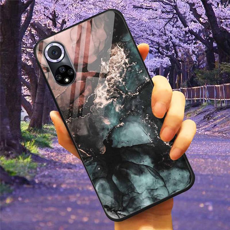 Чехол для Honor 50 Pro Закаленное Стекло Звездный Мрамор Жесткая Задняя Крышка для Телефона Huawei Honor 50 Чехлы Honor50 Защитные