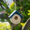 with Hanging Rope Hanging Wooden Bird House Waterproof Wild Birds Habitat Bird Nest Box  Garden