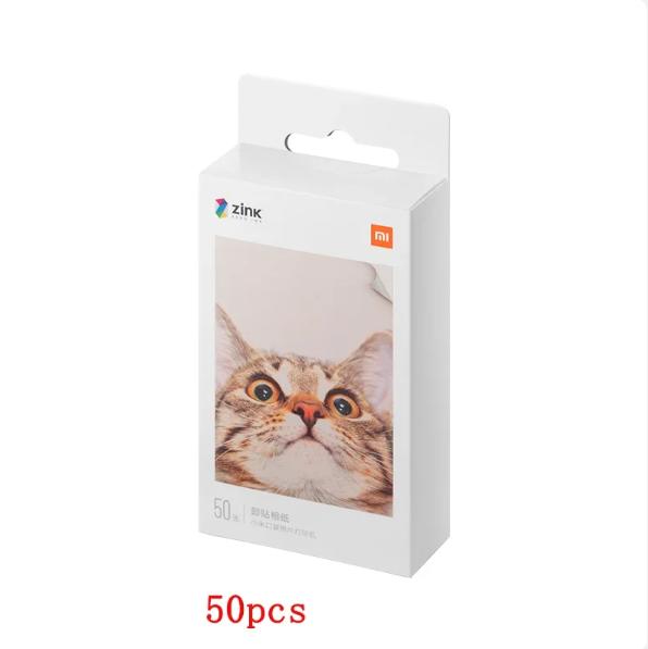 Оригинальная бумага для карманного принтера Xiaomi ZINK, самоклеящаяся фотопечать, 50 шт. листов Xiaomi, 3-дюймовый мини-карманный фотопринтер