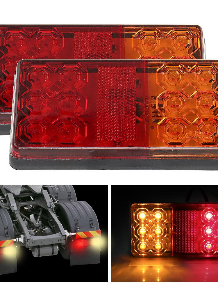Светодиодный задний фонарь для автомобиля, грузовика, 1 пара, задний стоп-сигнал, задний фонарь для прицепа, каравана