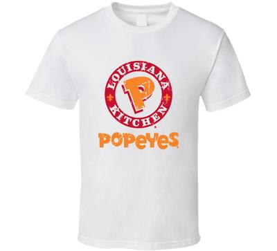 Футболка с состаренным видом, ресторан быстрого питания Popeyes Chicken and Biscuits