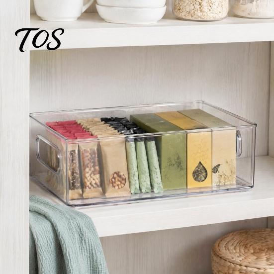 Dustproof Stationery Container Desktop Storage Box, Clear PET Drawers Organizer, Stackable Space Multi Purpose Desk Organizer Saving Case, for Office