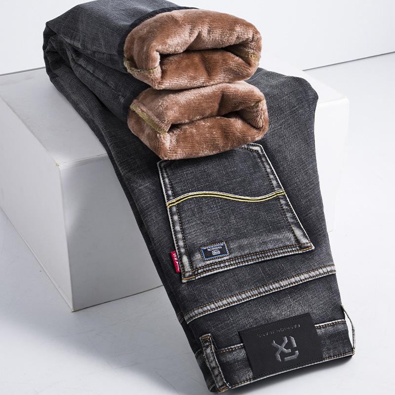 Зимние вельветовые джинсы прямого кроя, утолщенные, теплые, повседневные, свободные, осенне-зимние брюки, верхняя одежда, длинные брюки