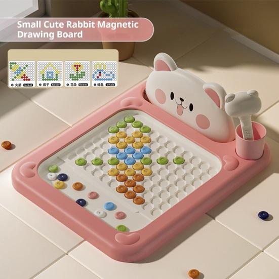 Магнитная доска для рисования с медвежьим дизайном, интерактивная игра с ручкой-бусиной, доска для набросков с узорами, портативная для путешествий