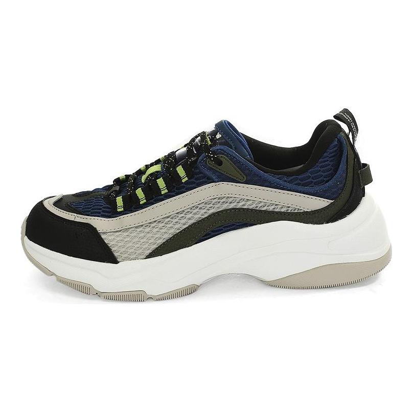 Li Ning Aurora WindWalker Спортивная обувь Амортизация Отскок Низкие Повседневная обувь Мужская Серо-Черно-Синяя AGCQ043-1