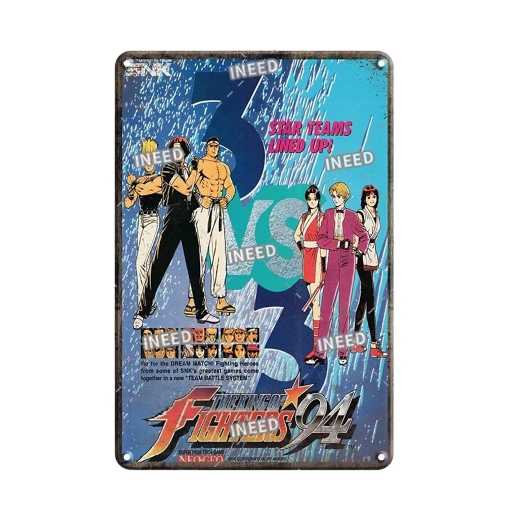 Vintage King Of Fighters Metal Tin Sign  Classic KOF Game Poster Retro Gamer Room Decor  Wall Art Plaques for Home Decor