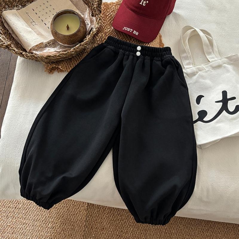 Solid Color All-match Boys Girls' Pants Spring Autumn Clothing Simple Fashion Kids Casual Trousers Loose Children Pants