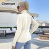Cinemore Весна Осень Женский свитер Однотонный Оверсайз Повседневный Пуловеры Теплый Базовый Топ с Длинным Рукавом О-Образным Вырезом Трикотажный Джемпер Свитер