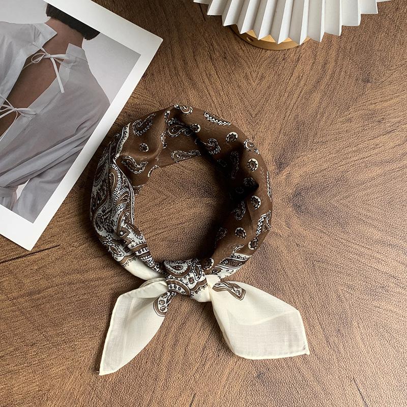 Шелковый шарф на шею маленький квадратный шарф с высоким чувством лета новый тонкий рубашечный маленький шарф шарф шаль головной платок повязка на голову