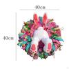 16inch Vibrant Easter Wreath Garland Front Thief Butt Ears Home decor Outdoor Decorations Ornaments