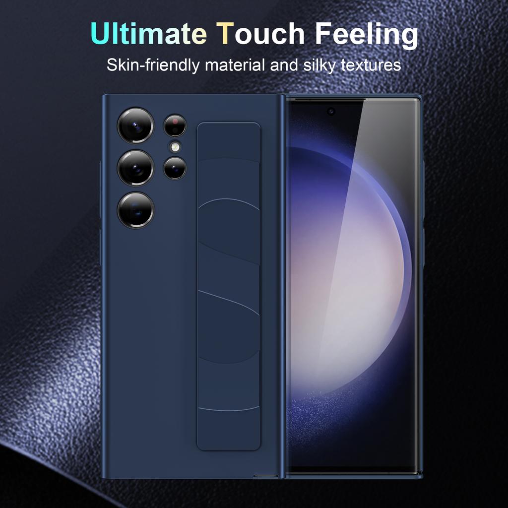 Роскошный простой кожаный жесткий браслет из ПК с эластичным ремешком на запястье, чехол для Samsung Galaxy A54 S23 S24 Ultra S24Plus, противоударный чехол