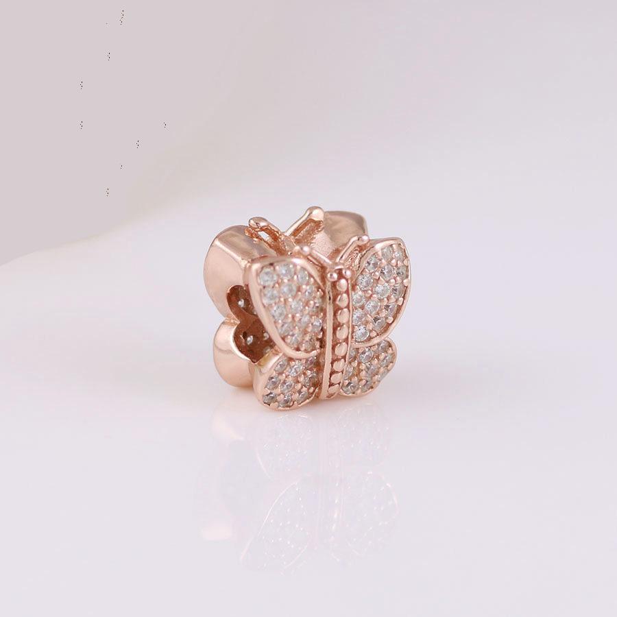 Новый 925 стерлингового серебра розового золота Paw Print Charm of ley 925 цепи бисер подходит оригинальный браслет Pandora DIY женские украшения