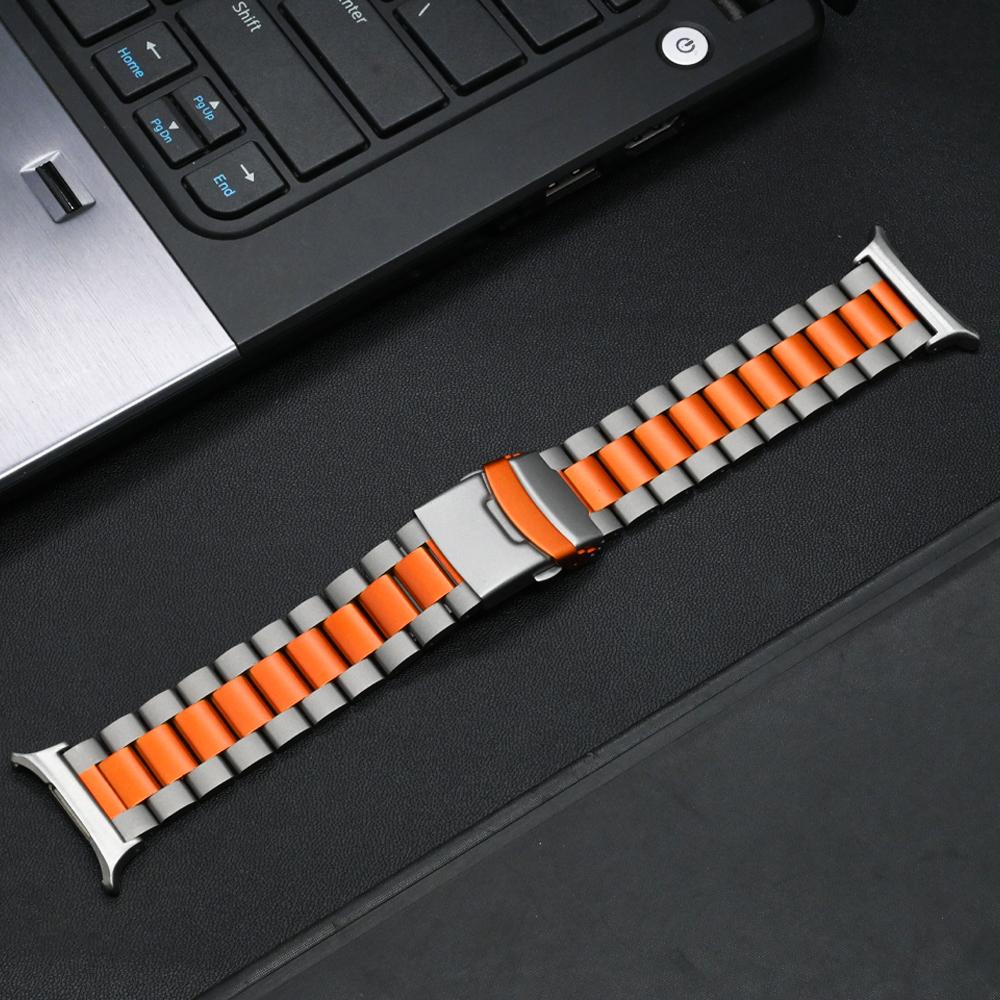 1шт роскошный титановый ремешок для часов 49 мм ультра-бесшовный изогнутый конец браслета