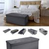 Banc avec coffre rangement pliable - Gris - 76 x 38 x 38 cm