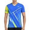 Li Ning T Shirts Men's Crystal Blue V Neck Moderate Other AAYS071-3