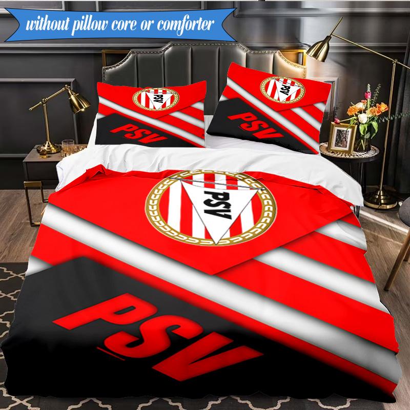 Psv Eindhoven Crest 3pcs Bedding,Including 1pc Duvet Cover And 2pcs Pillowcases Perfect for Christmas,Ideal for Bedroom, Dormitory