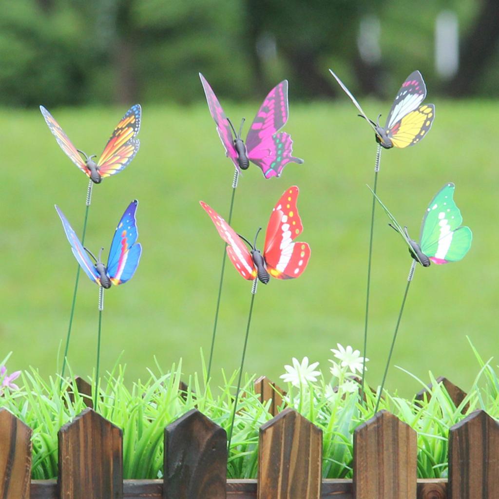 50pcs Butterfly Stakes - Waterproof Garden Butterfly Decorations For Yard Indoor And Outdoor Terrace Flower Pots, Flower Beds (Random Colors)