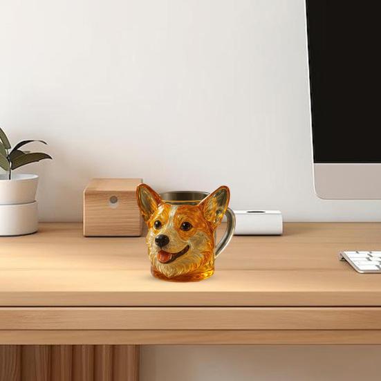 3D-морда собаки, стеклянная кружка, забавная чашка для воды, 11 унций, гравировка, креативный контейнер для напитков, забавный скульптурный стеклянный подарок для любителей собак