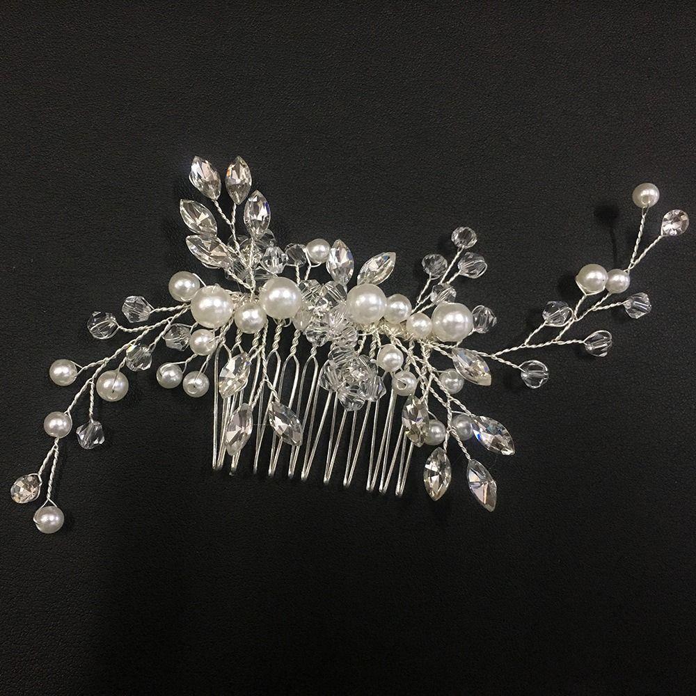Pearls Rhinestone Leaves Wedding Hairstyles Jewelry Bridal Tiaras Hairbands Girls