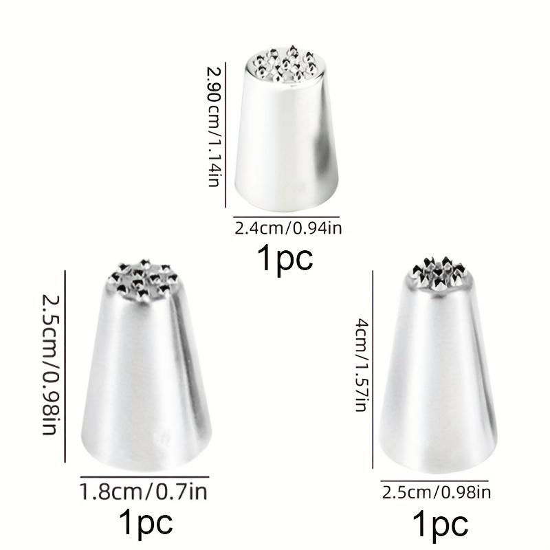 3pcs Grass Icing Nozzles Set, Cake Decorating Tips Piping Nozzles, Stainless Steel Pastry DIY Baking Tools