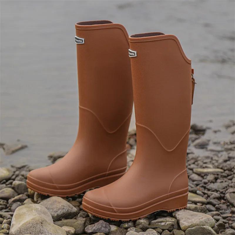 Fashion 2024 New Rain Boots High-top Same Style for Men Women Waterproof Shoes Long Boots Rubber Shoes Lightweight Non-slip Overshoes