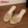 Мода Мода Флок Женские Шлепанцы на Низком Каблуке Домашние Тапочки Обувь Неглубокая Обувь Круглый Носок Женские Тапочки на Каблуке Женские Сандалии Обувь Туфли-Лодочки