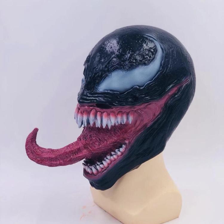 Horror Monster Mask Superhero Movie Cosplay Head Cover Halloween Costume Party Haunted House Prank Prop Long Tongue Latex Masks