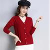 Spring and Autumn Women's Knitwear Solid Color V-neck Knit Single-breasted Cardigan Sweater