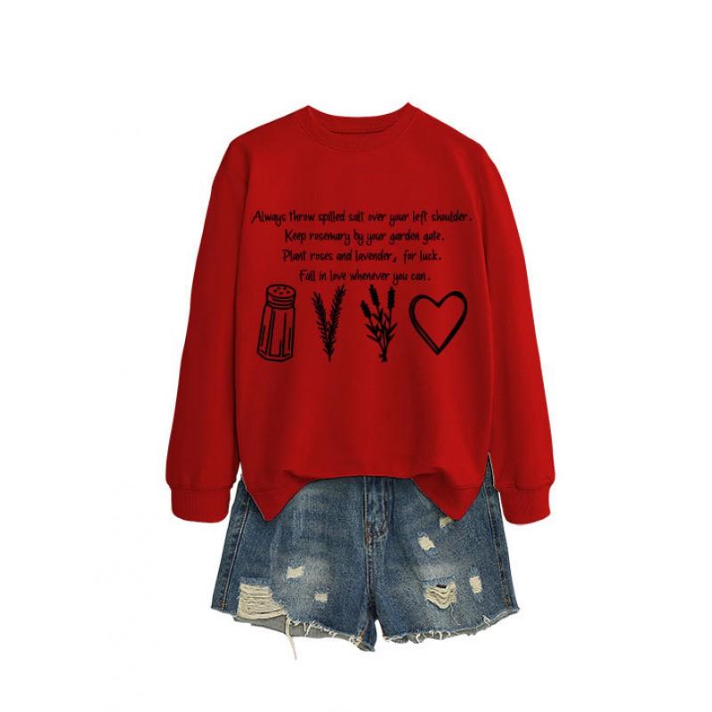 Womens Oversized Cotton Blend Hoodie Sweatshirt With Graphic Print Winter Casual Wear