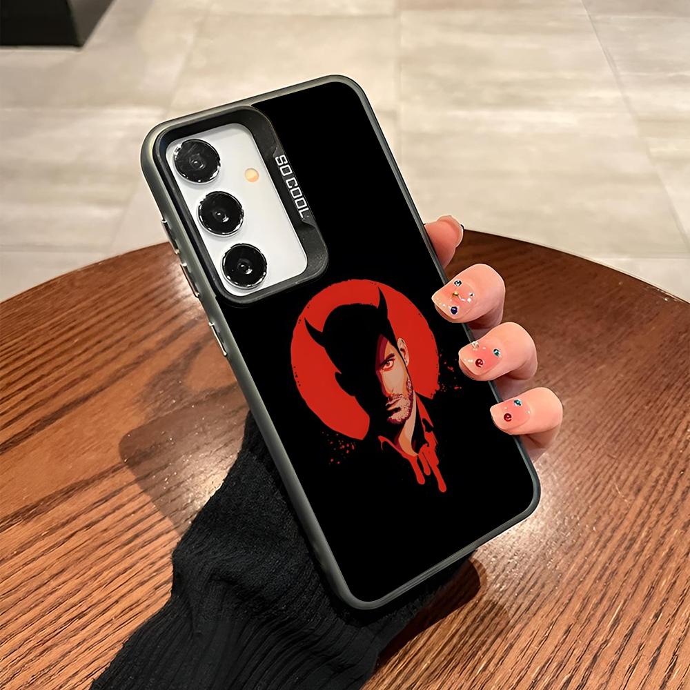Чехол для телефона Lucifer Сериал Для Samsung Galaxy S24 S23 S22 S21 S20 Note20 Ultra Plus Fe цветной серебристый