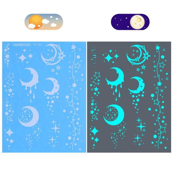 4pcs Luminous Glow Waterproof Temporary Tattoo Sticker Star Butterfly Flash Tatto Women Men Arm Body Art Fake Tattoos
