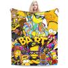 S-Simpsons Cartoon Background Throw Blanket Comfortable Novelty Blankets For Sofa Home Travel Office Flannel Bedspread Bed Cover