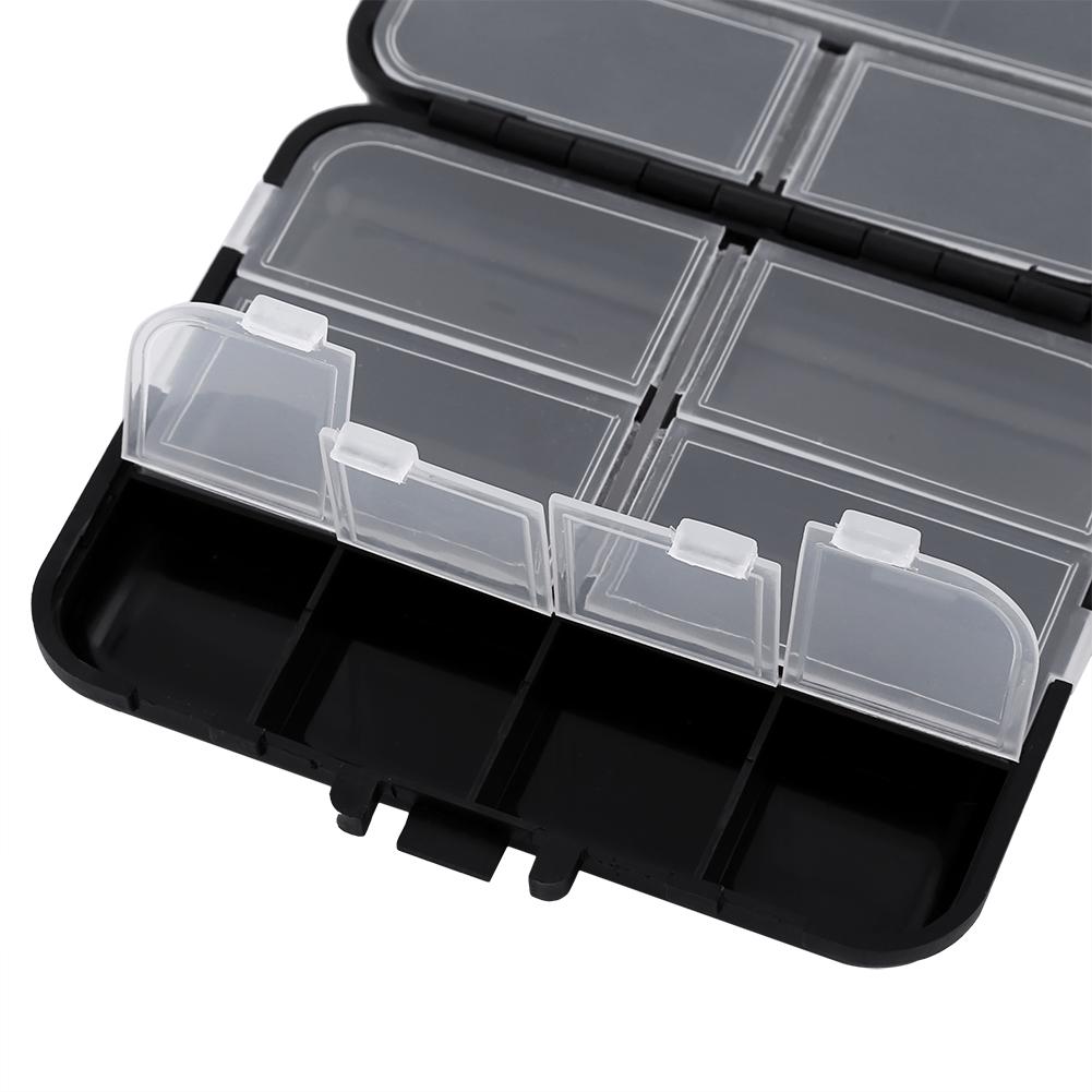 Black 26 Individual Compartments Portable Fishing Baits Durable Plastic Storage Box