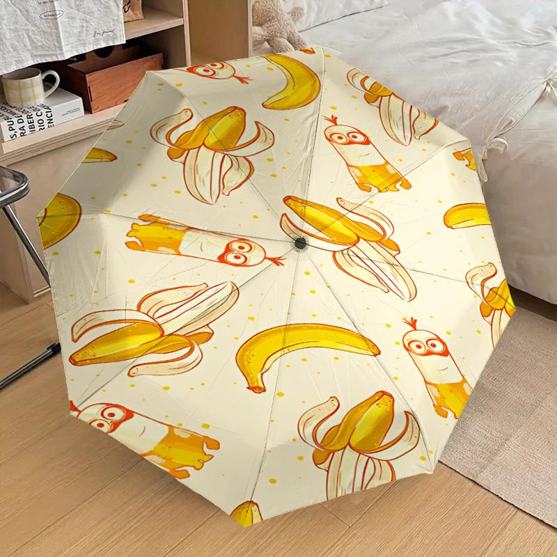 1PC banana minion Umbrella-8-Rib Reinforced, Automatic Open, Lightweight & Durable, Cute Fashion Accessory for Outdoor-P31