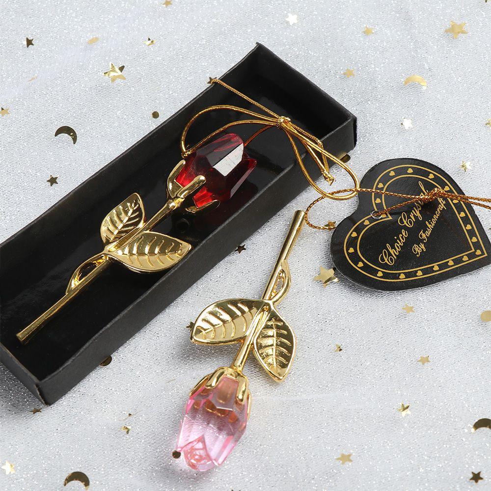 New Gifts Valentine's Day Fake Rose Flower Craft Crystal Rose Artificial Flower
