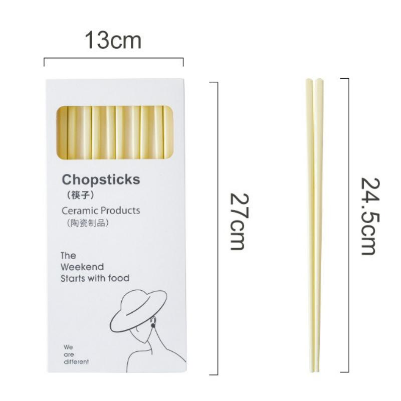 5Pairs Ceramic Chopsticks Japanese Gift Box Gift Reusable Food Sticks Antibacterial Anti-slip Simple Chopsticks Tableware New