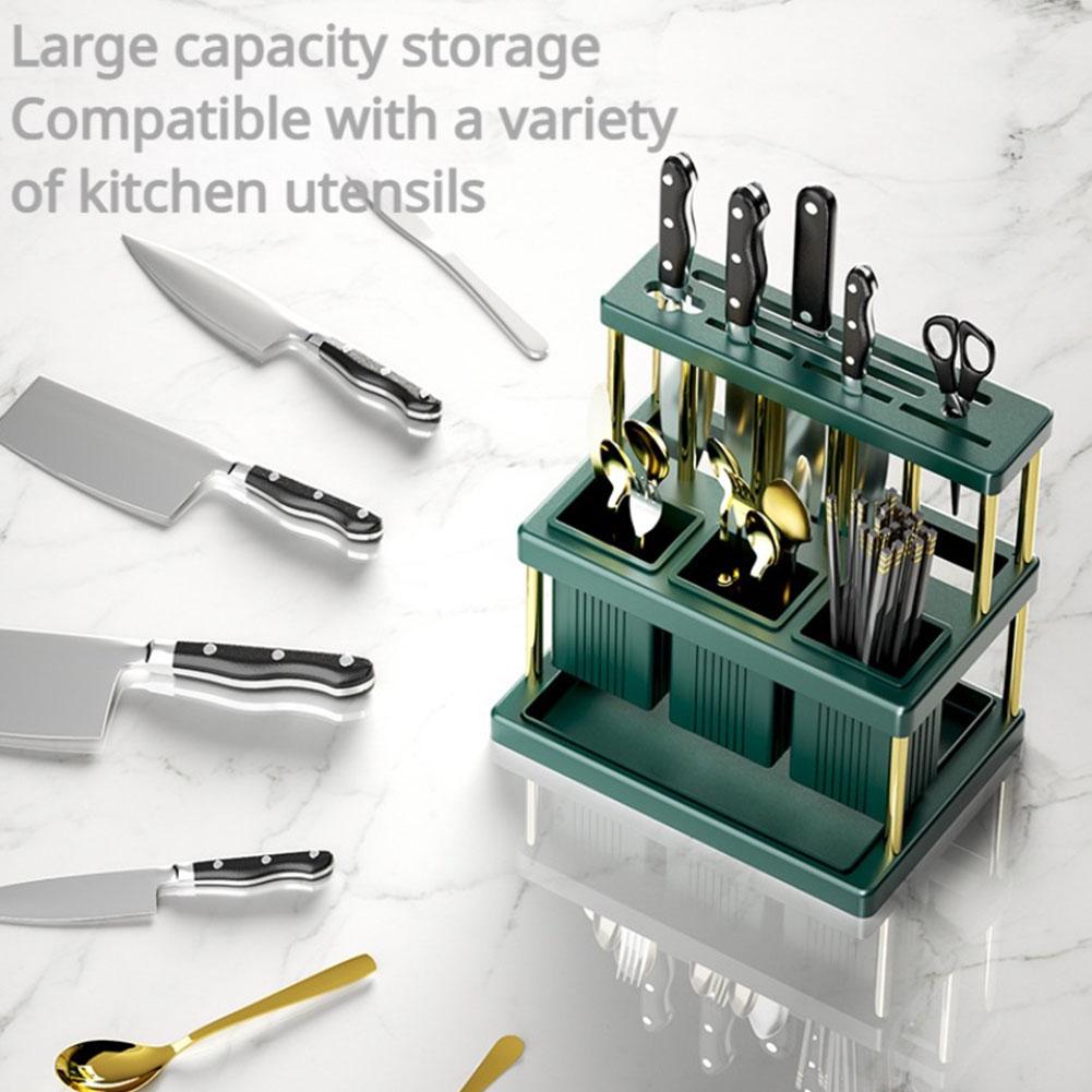 Multi-functional Chopstick Rack Stainless Steel Multi-grids Kitchen Storage Draining Frame Integrated Kitchen Supplies Organizer