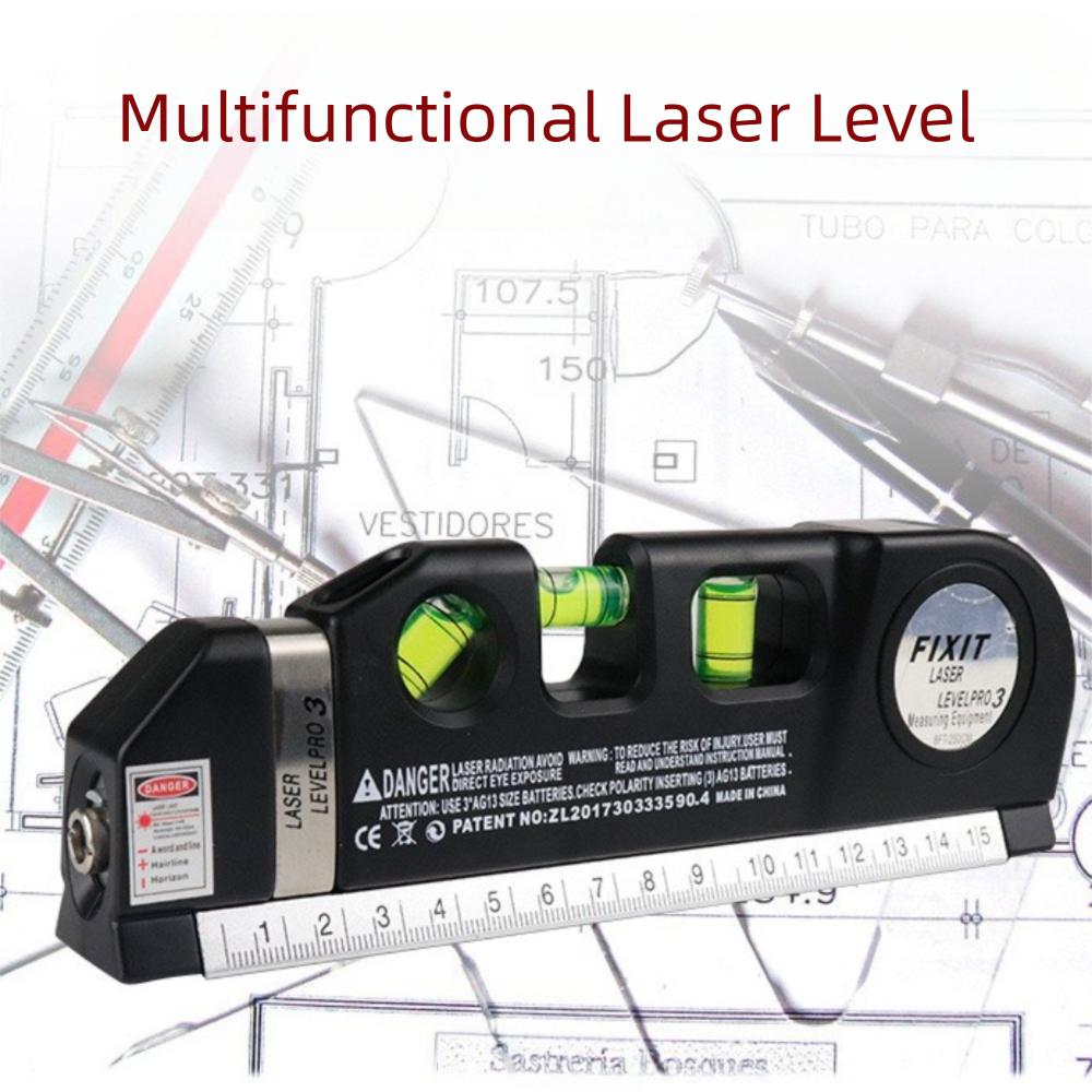 Регулируемая лазерная рулетка с стальной линейкой, лазерный уровень для перекрестных и прямых линий, измерительные инструменты