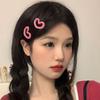 Super Cute Pink Beige Heart-shaped Pentagram Hair Clip Kawaii Korean Stars Hairpin Hairpin For B8B7