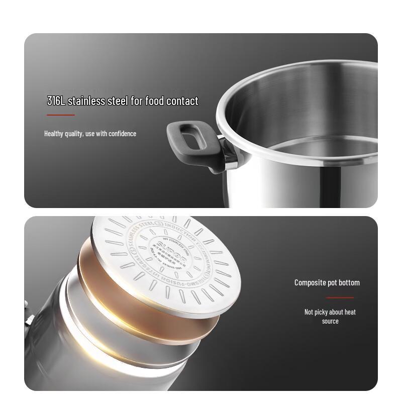 SUPOR Easy-Open 316L Stainless Steel Pressure Cooker