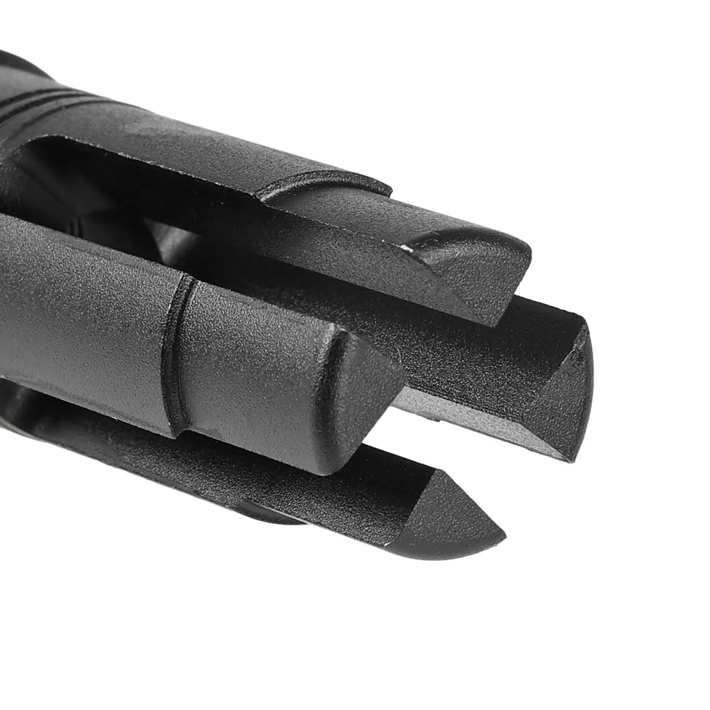 Ryohin Buhin SF SOCOM 3-Prong Flash Hider Replica, Compatible with 14mm Reverse Threads, E&C Aluminum Alloy, Black