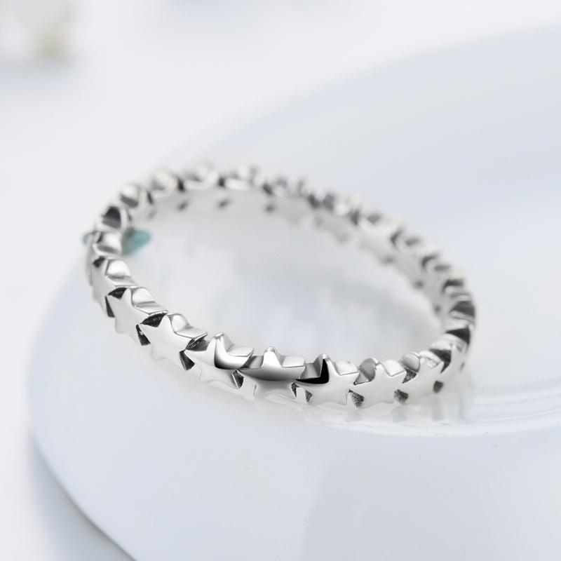 Moidan Genuine 925 Sterling Silver Rings Trail Stackable Finger Stars Ring New Fashion Style For Women Jewelry