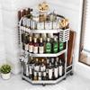 Stainless Steel 3-Tier Kitchen Corner Storage Rack with Utensil Holders