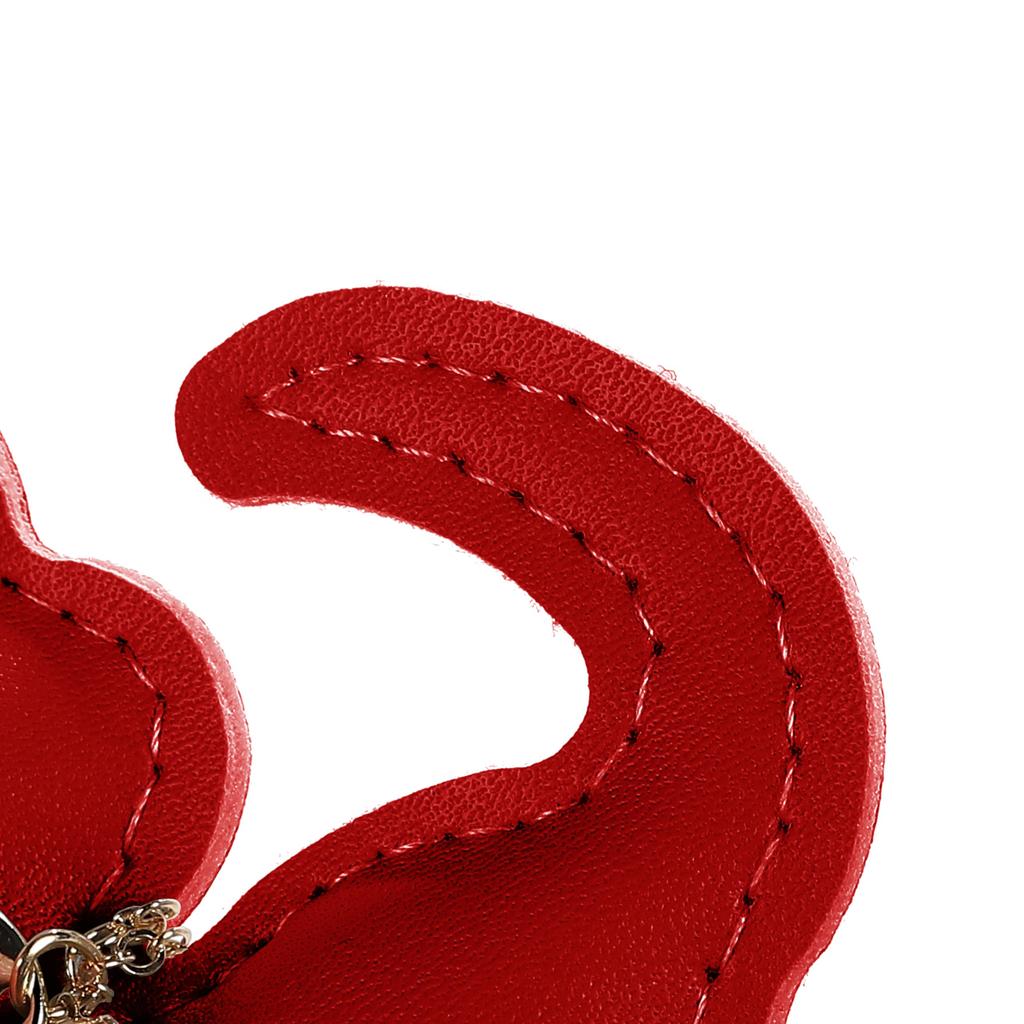 Tonecraft Cat Key Holder, Simple, Orthodox, Bag Charm, Popular, Stylish, Cute, Cat, PU Leather, Squishy, Red