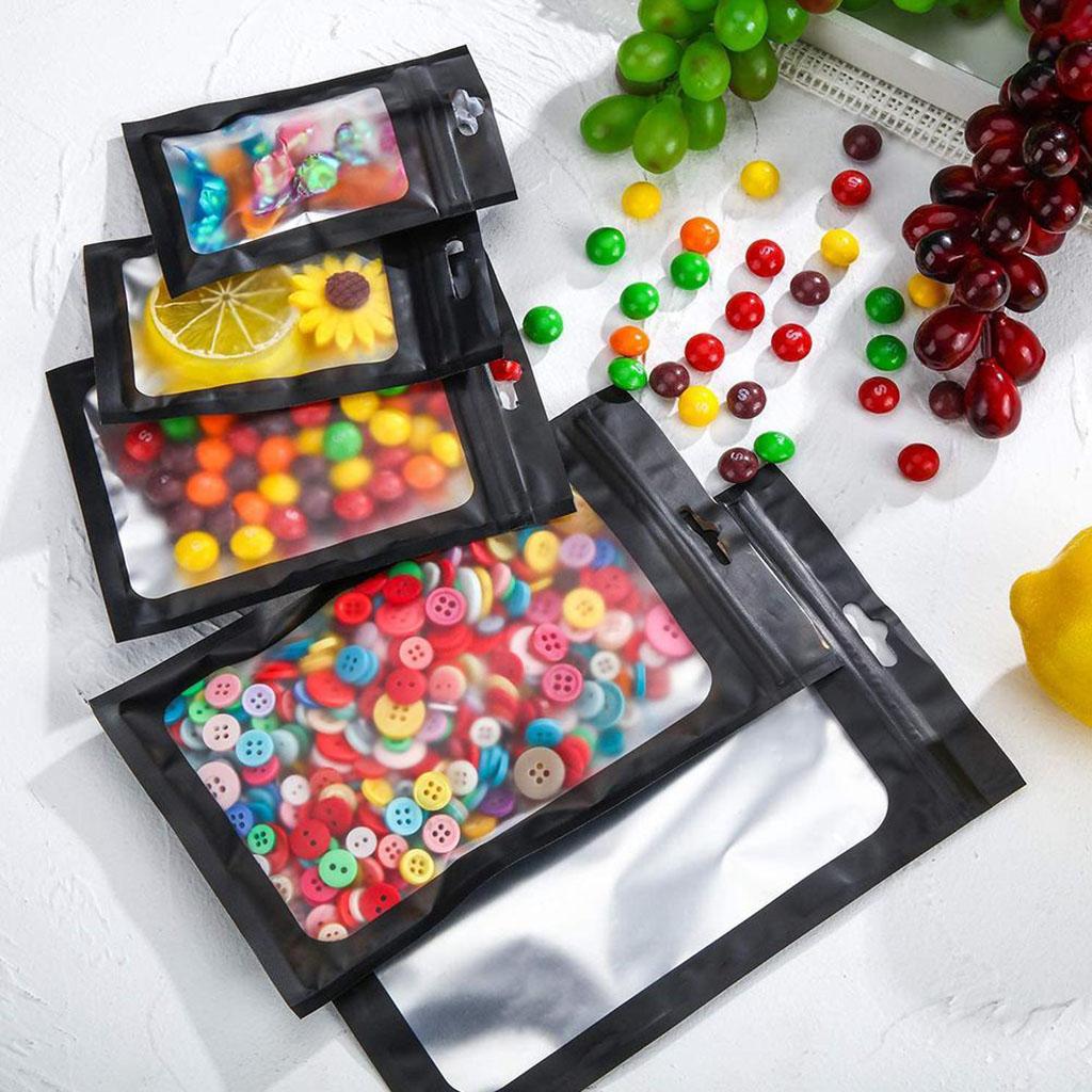 100 шт. плоских фольгированных пакетов с застежкой-молнией, косметичка для соли для ванны, односторонняя прозрачная мини-толстая майларовая многоразовая упаковка, устойчивая к запахам