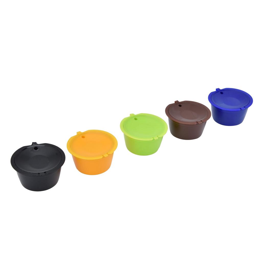 5 шт. многоразовых кофейных капсул объемом 50 мл, многоразовые кофейные капсулы с ложкой, удобные в использовании для Dolce Gusto